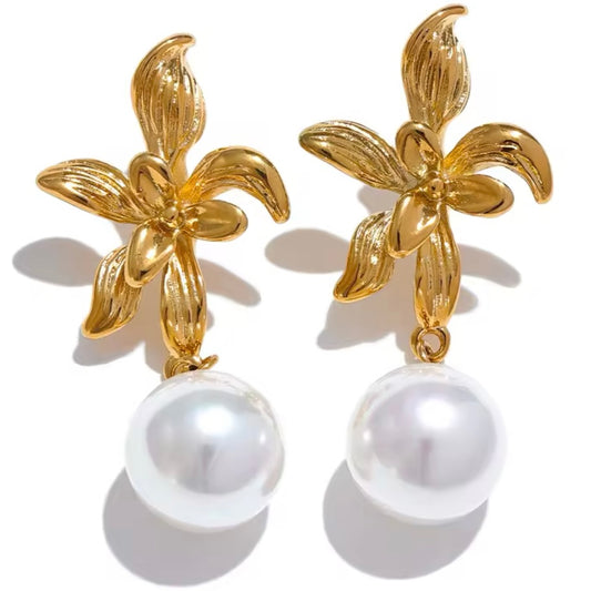 FLORAL PEARL EARRINGS