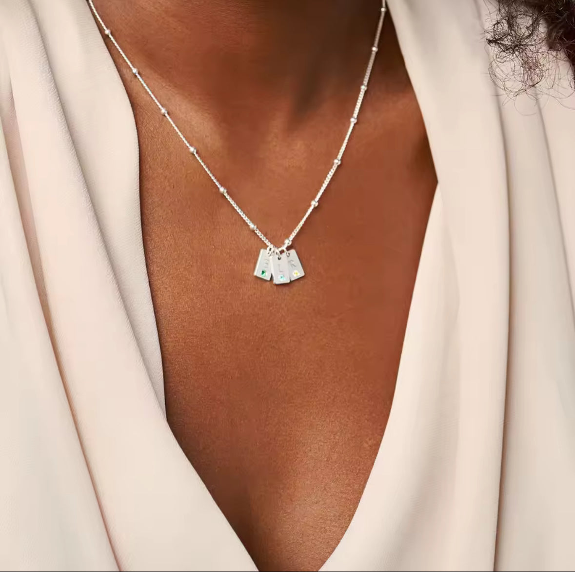 INITIAL BIRTHSTONE NECKLACE