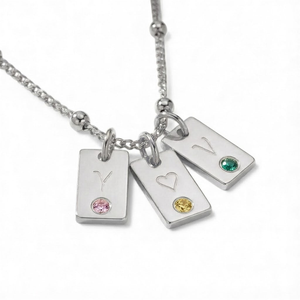 INITIAL BIRTHSTONE NECKLACE