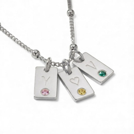 INITIAL BIRTHSTONE NECKLACE