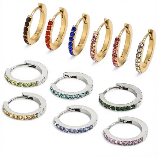 BIRTHSTONE HOOPS