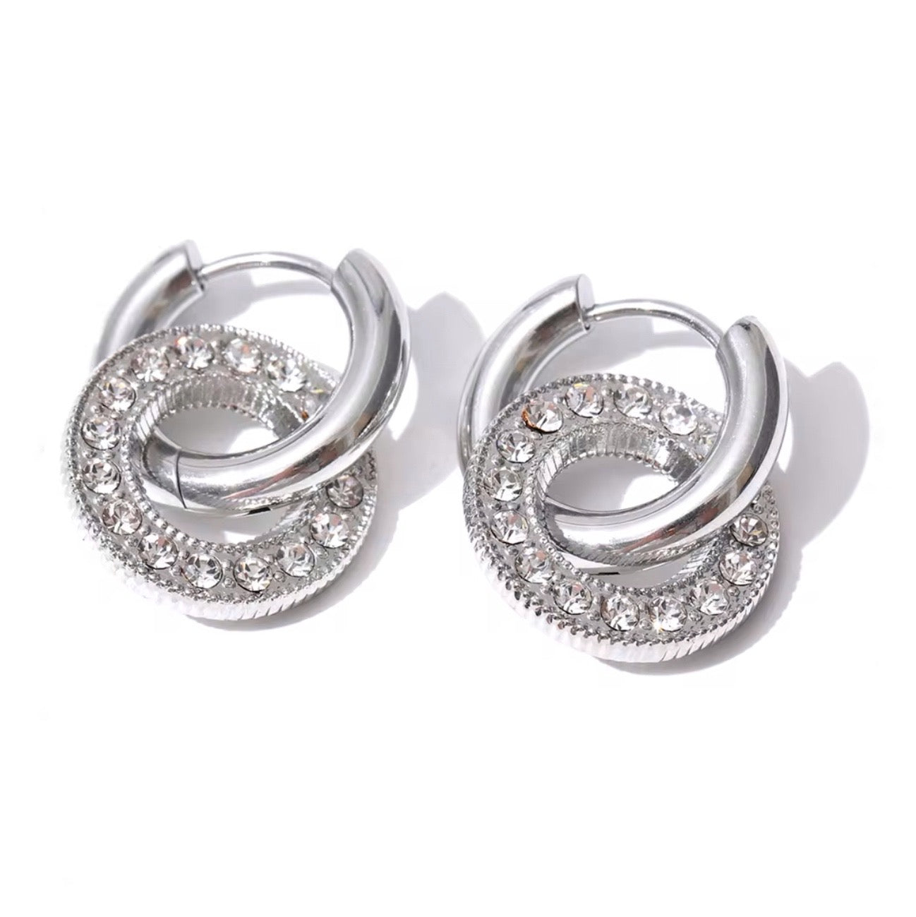 SILVER EVELYN HOOPS