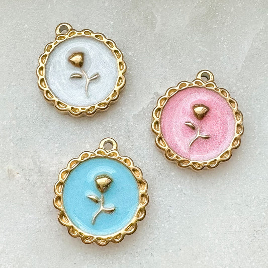 CIRCLE ROSE CHARM