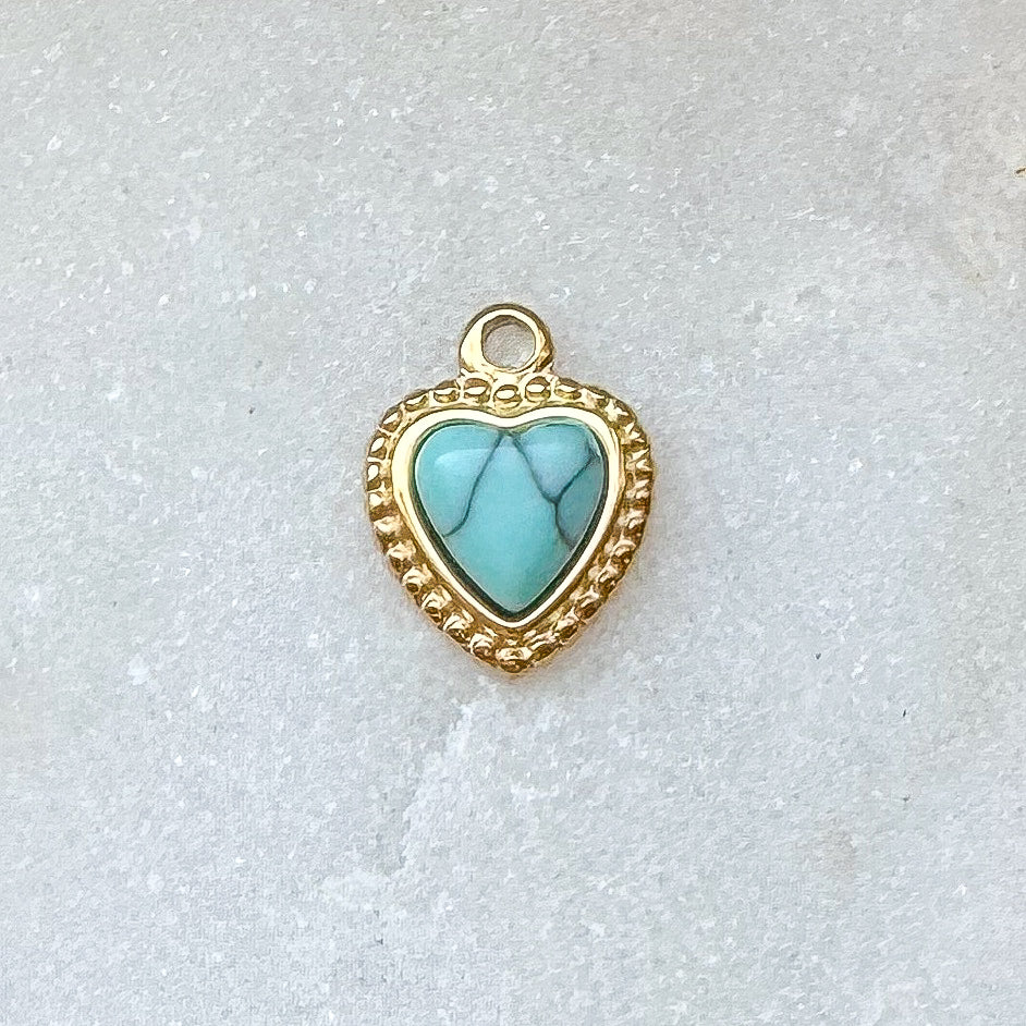 TURQUOISE HEART CHARM