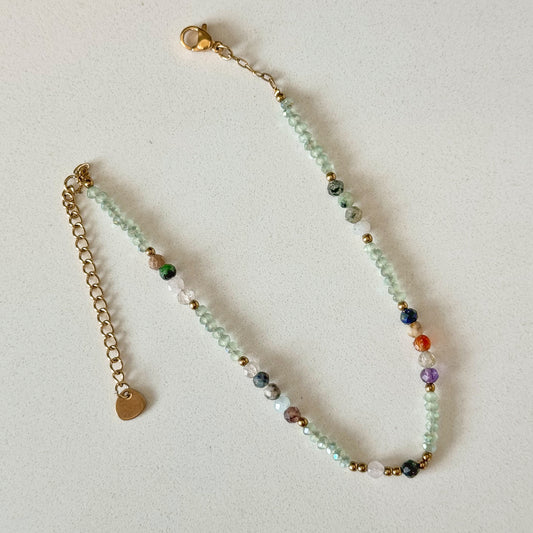 SAGE BEADED ANKLET