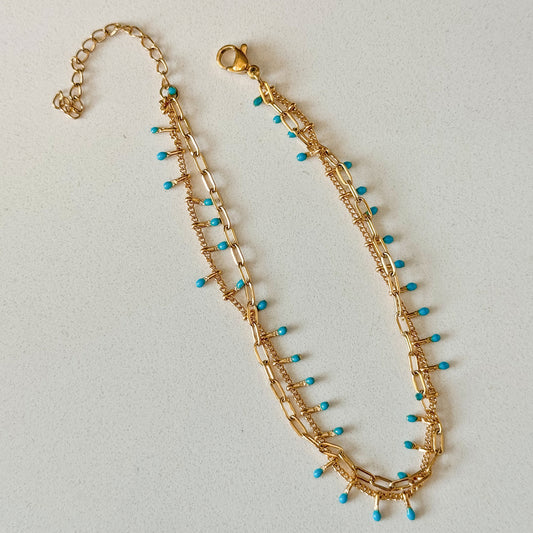 TURQUOISE DOUBLE ANKLET