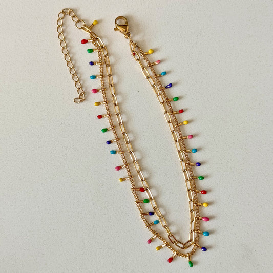 RAINBOW DOUBLE ANKLET