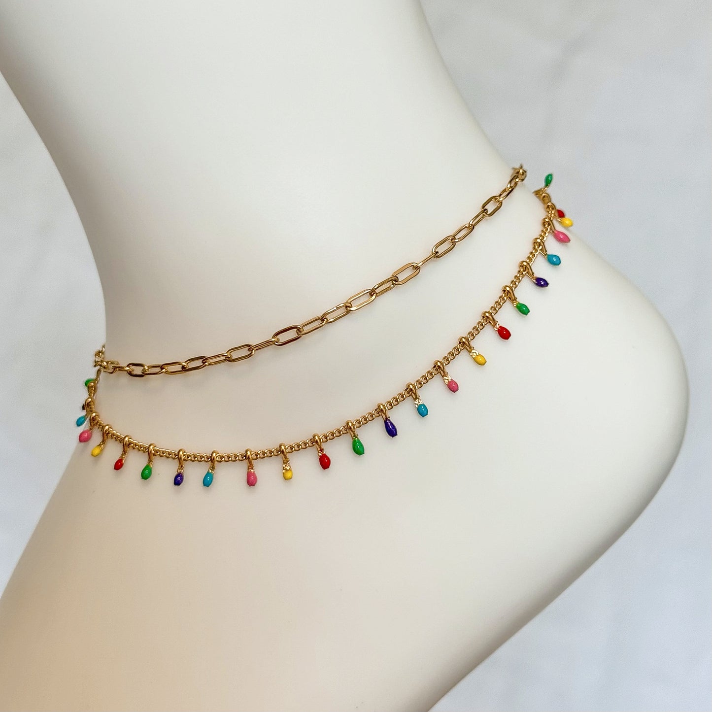 RAINBOW DOUBLE ANKLET