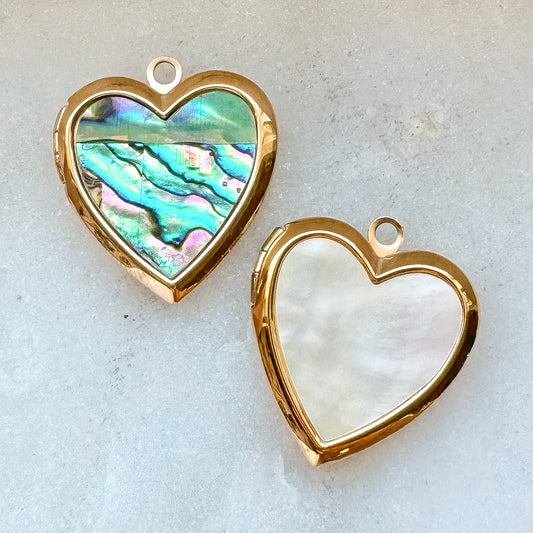 PEARL HEART LOCKET CHARM