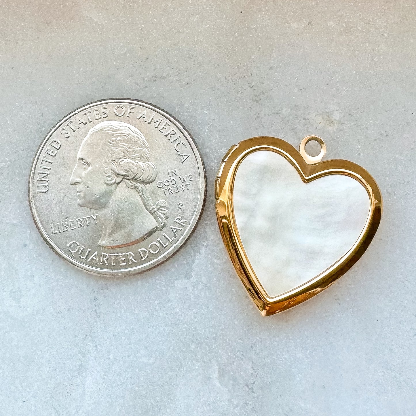 PEARL HEART LOCKET CHARM