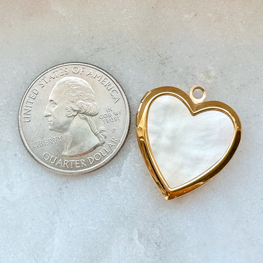 PEARL HEART LOCKET CHARM