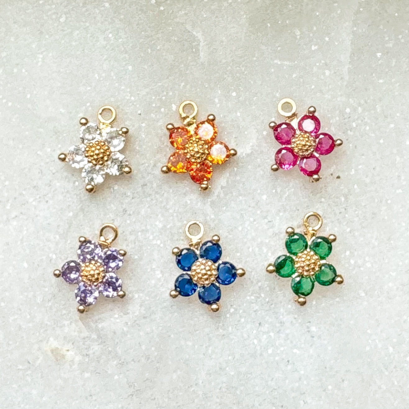 CZ FLOWER CHARM