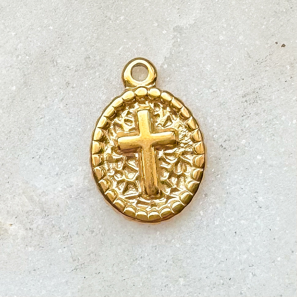 OVAL CROSS CHARM