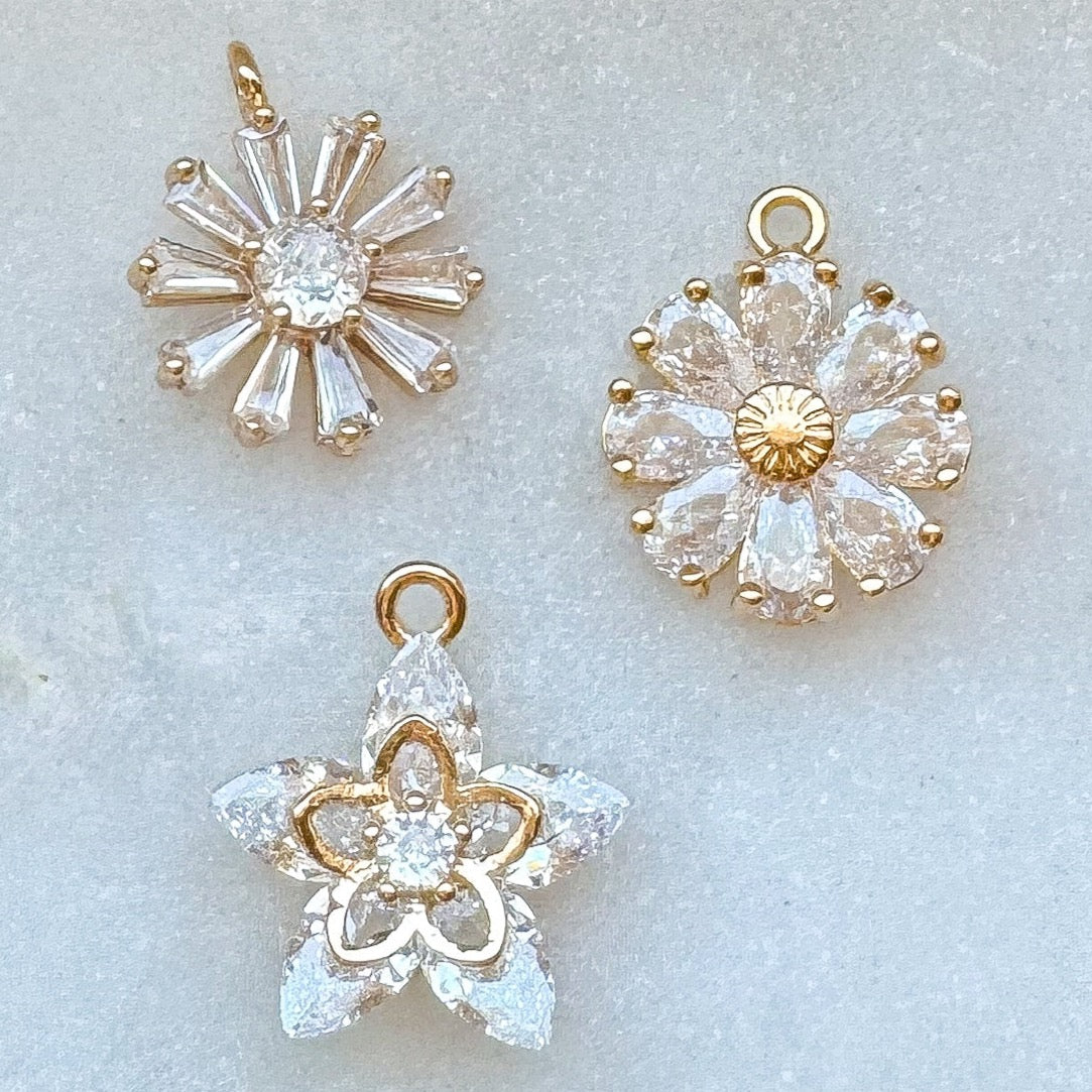 CZ FLOWER CHARM