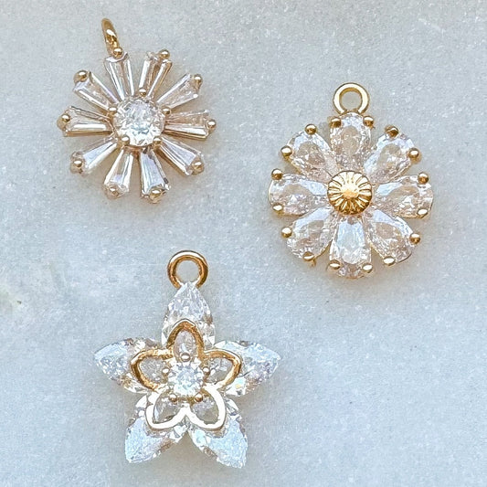 CZ FLOWER CHARM