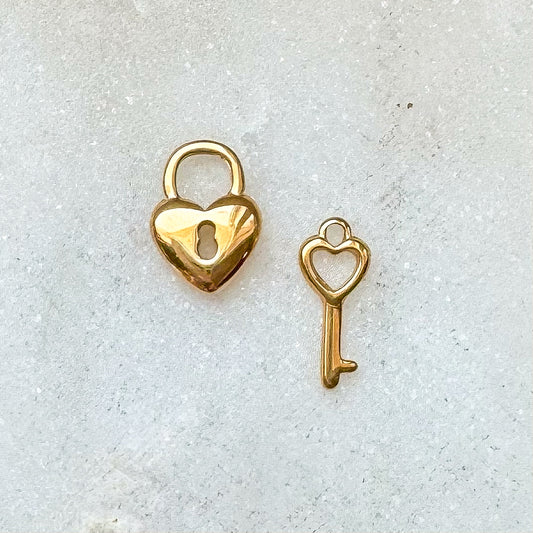 KEY + LOCK CHARM