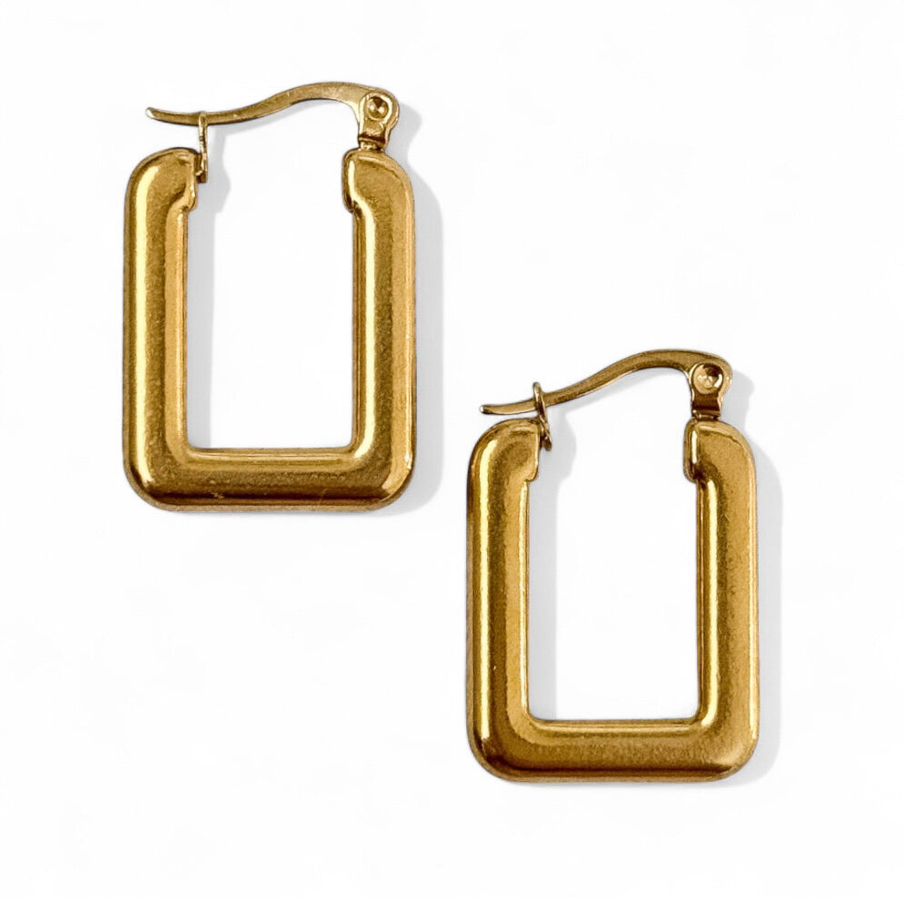 RECTANGLE HOOP EARRINGS