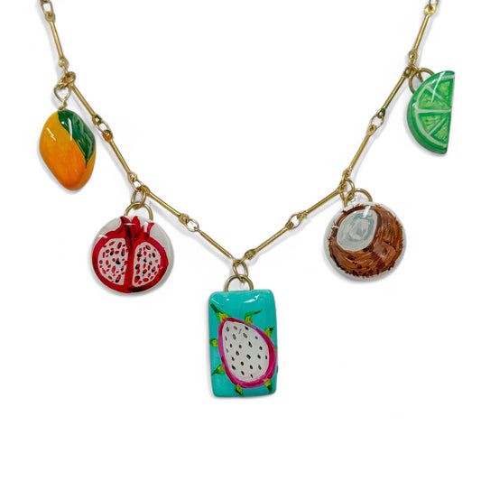 TROPICAL FRUIT CHARM NECKLACE