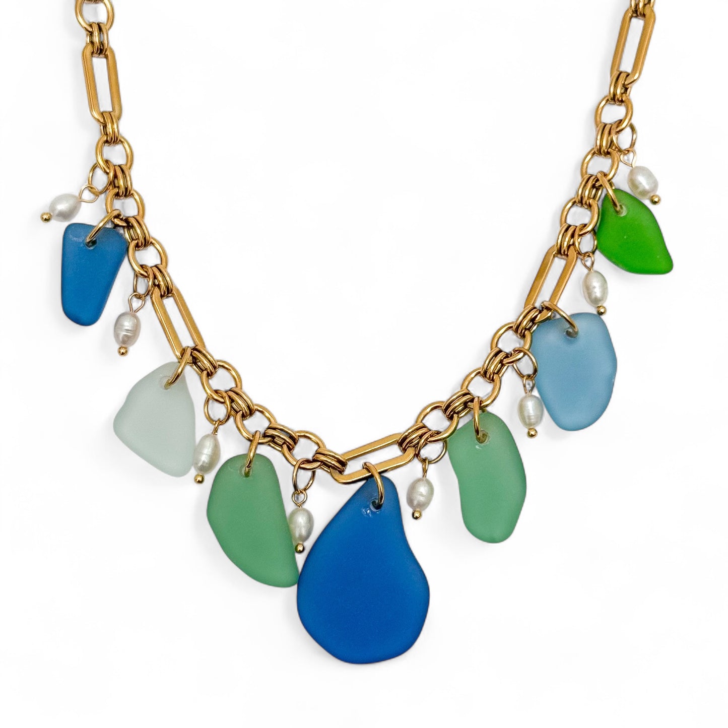 SEA GLASS CHARM NECKLACE
