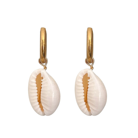 PUCA SHELL HOOP EARRINGS