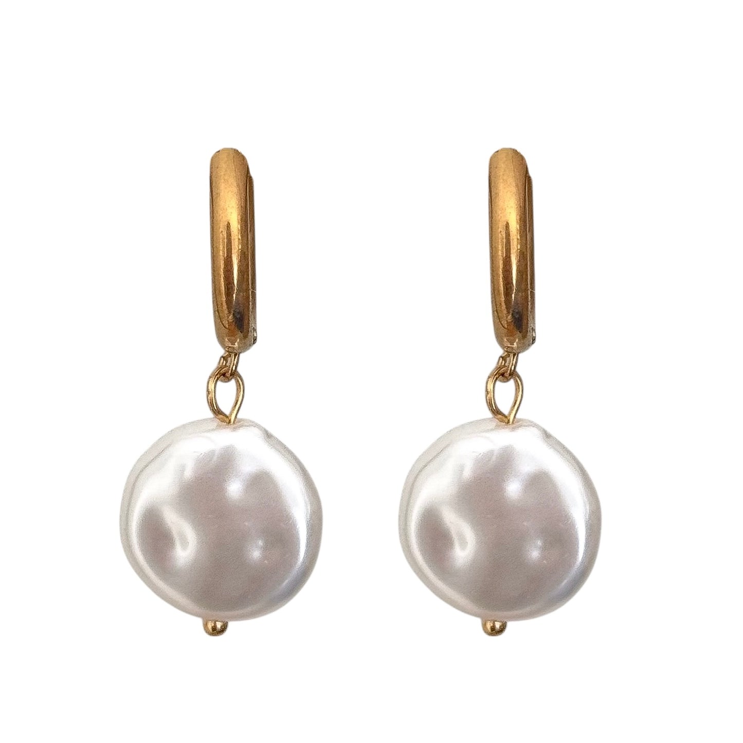 CIRCLE PEARL HOOP EARRINGS