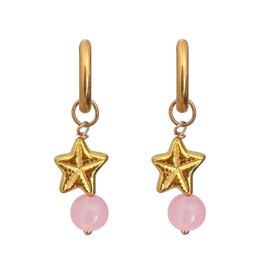 PINK STARFISH HOOP EARRINGS