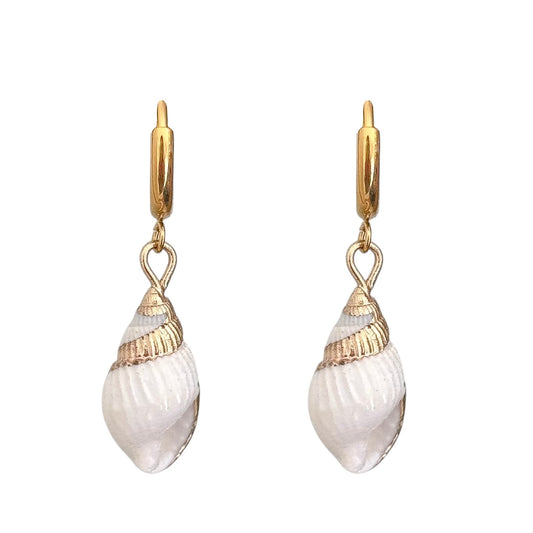 REAL SHELL HOOP EARRINGS