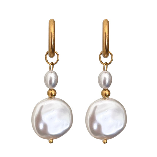 PEARL HOOP EARRINGS