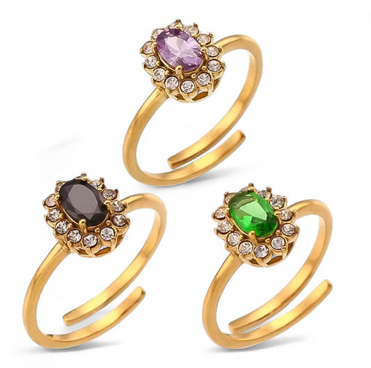 ONYX NIGHT ADJUSTABLE RING