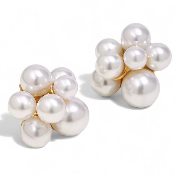 PEARL CLUSTER STUD EARRINGS