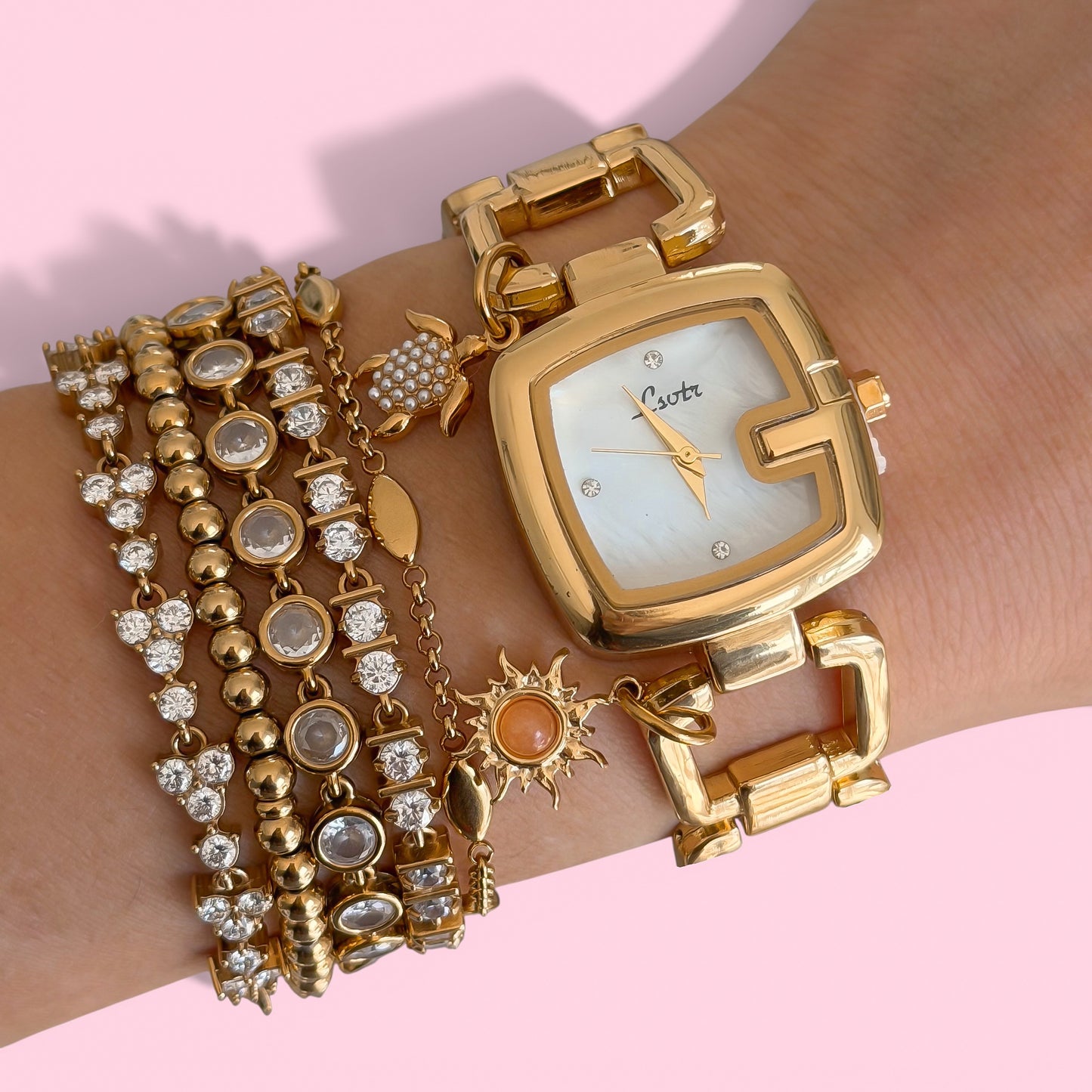GOLD CHARM WATCH