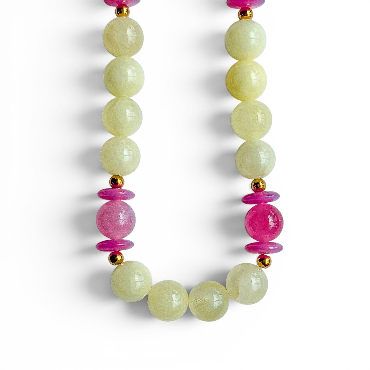 PINK LEMONADE BEADED NECKLACE