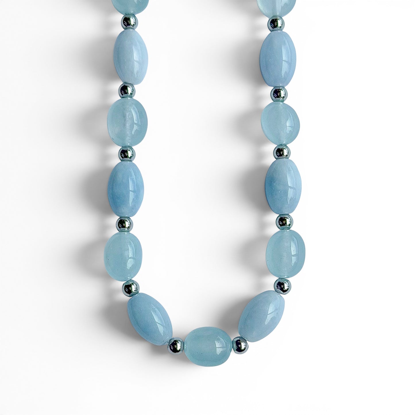 AQUAMARINE BEADED NECKLACE