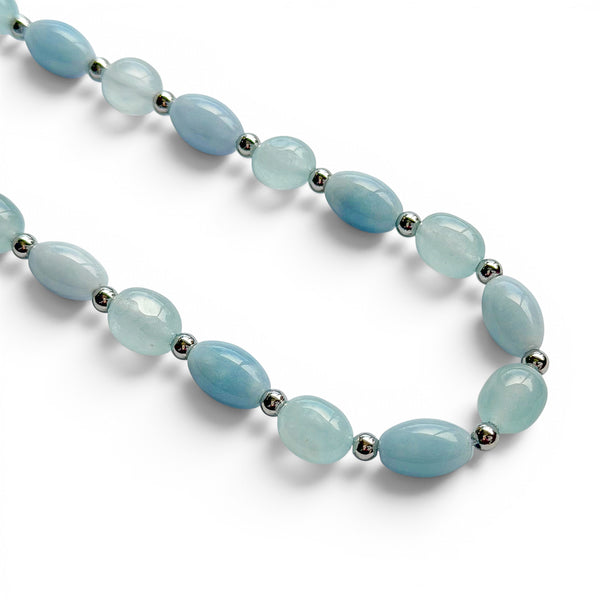 AQUAMARINE BEADED NECKLACE