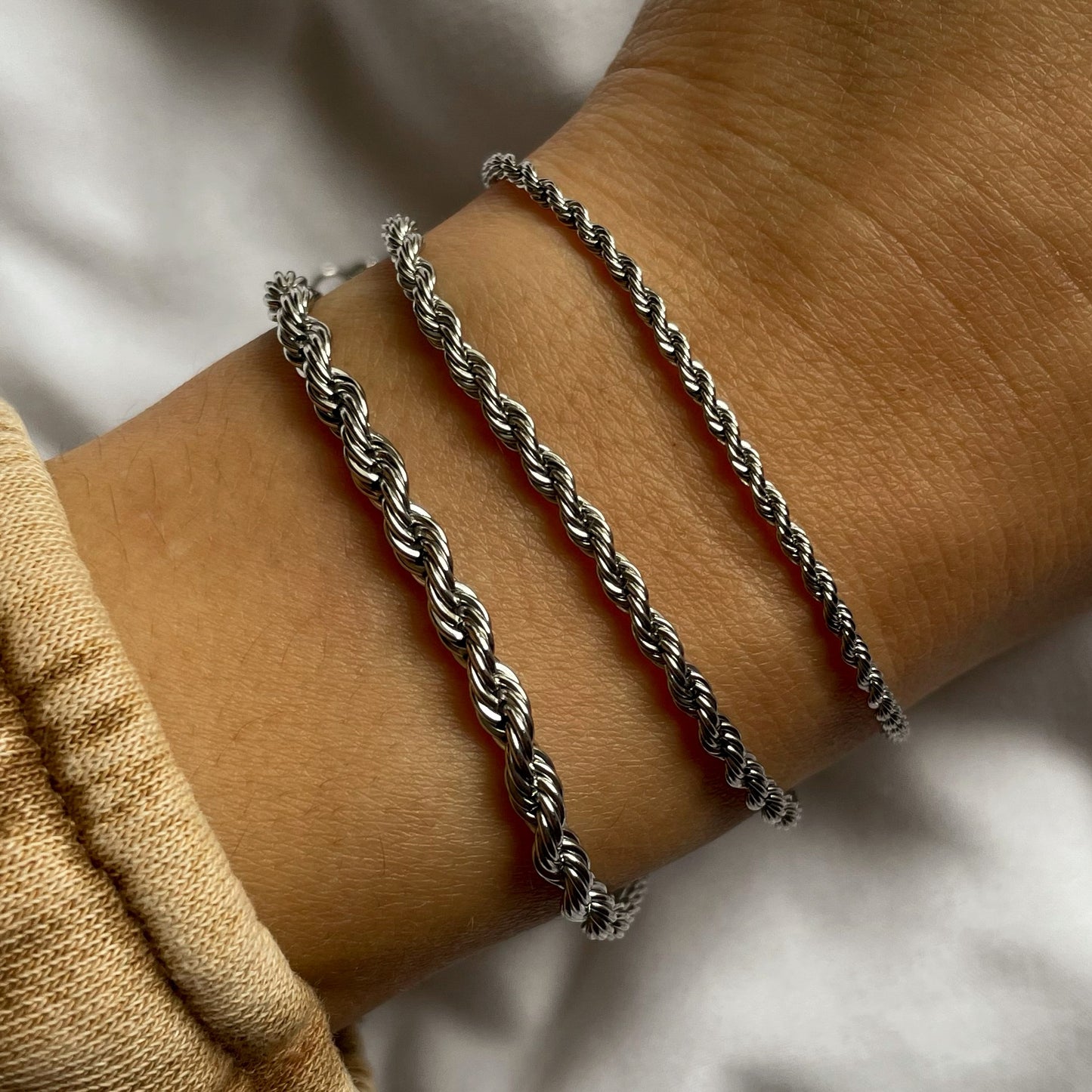 Silver Rope Bracelet