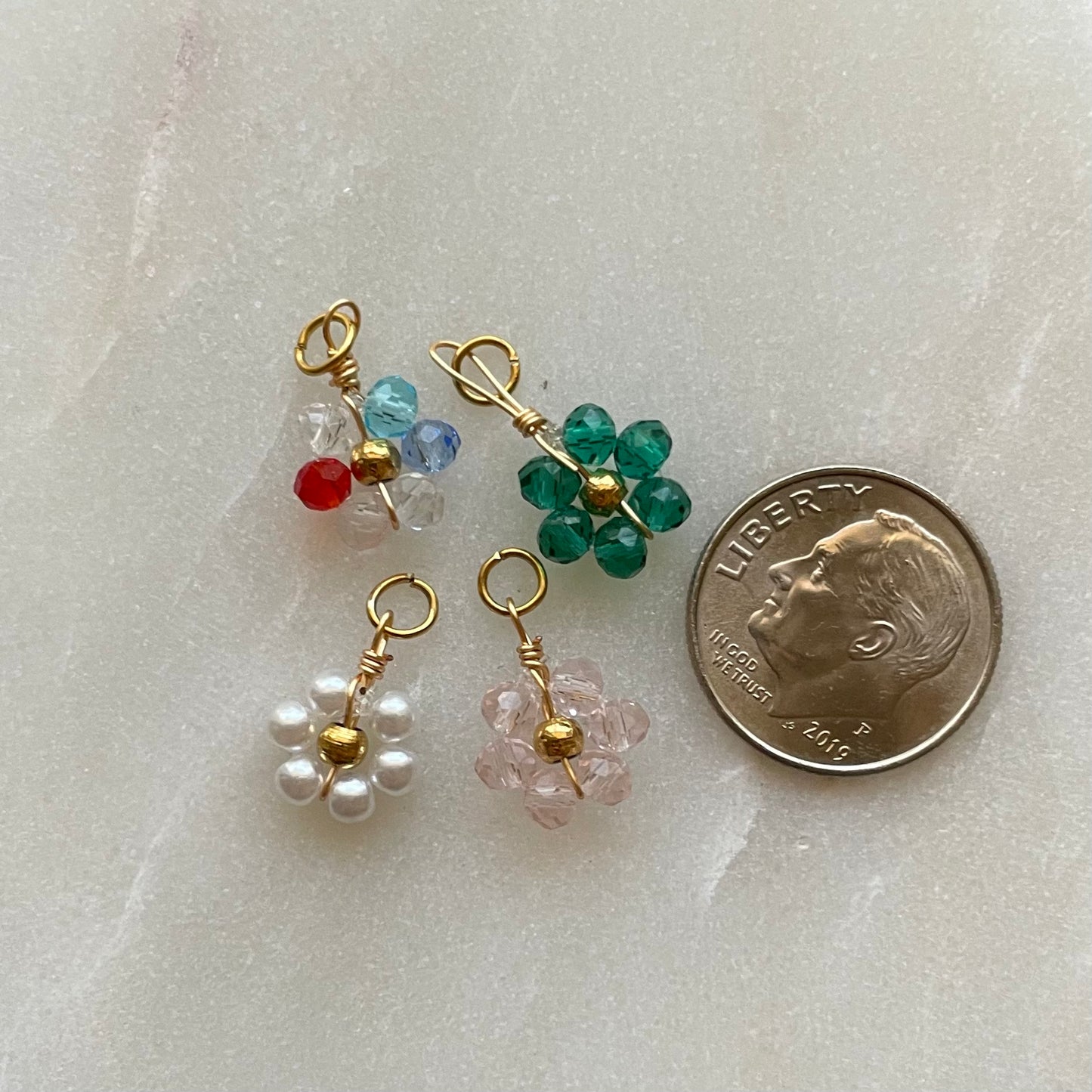 BEADED FLOWER CHARM