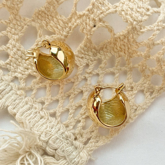 Gold Ball Chunky Hoops