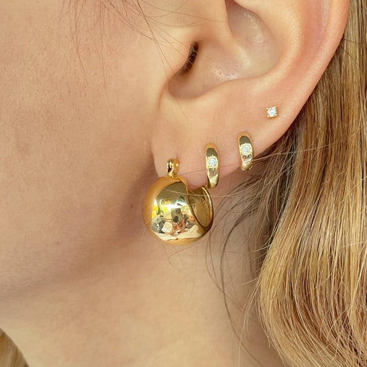 Gold Ball Chunky Hoops
