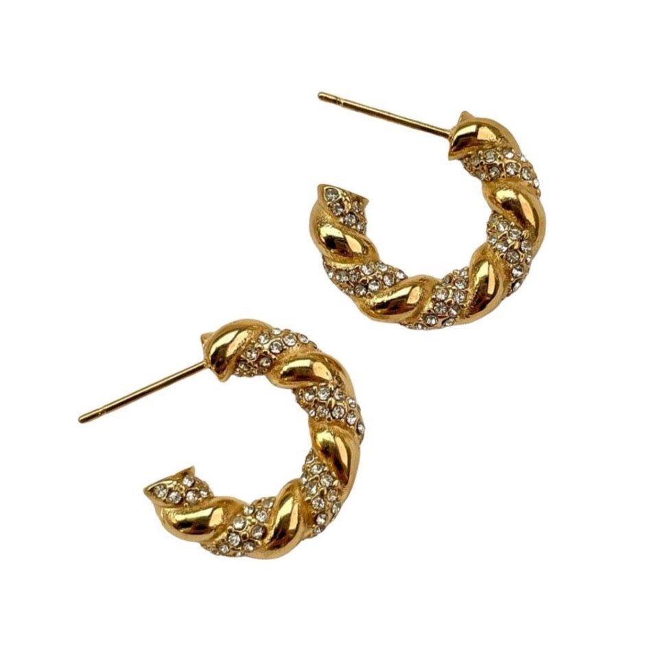 SPARKLE TWISTED HOOPS