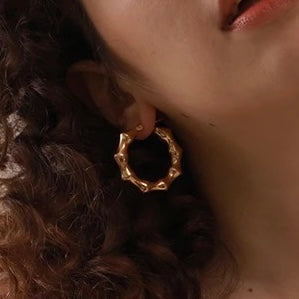 GOLD BAMBOO HOOPS