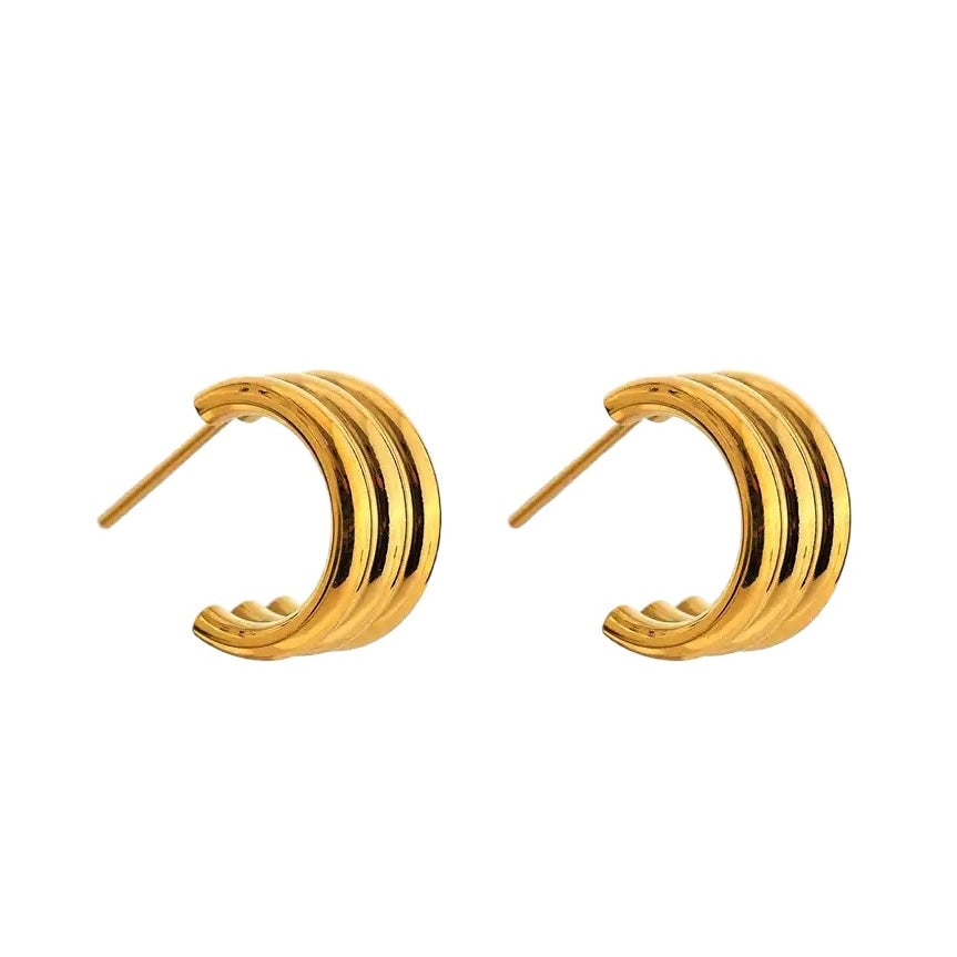 GOLD TRIPLE CUFF HOOPS