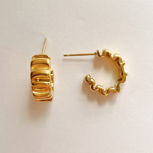 GOLD SCRUNCHIE HOOPS