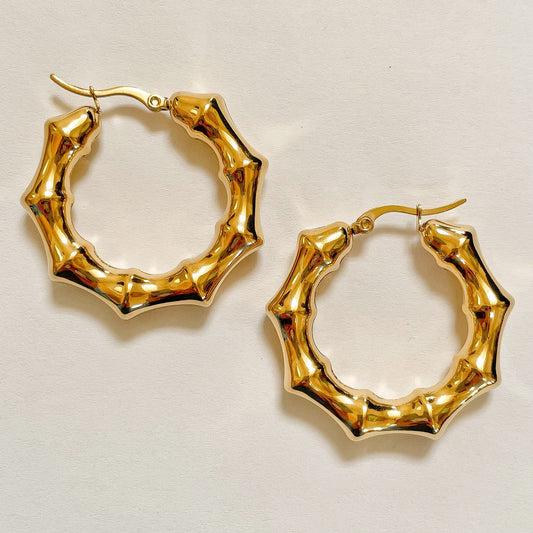 GOLD BAMBOO HOOPS