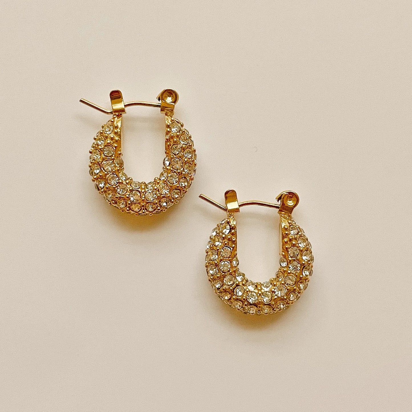 GOLD CRYSTAL HOOPS