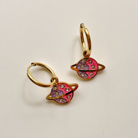 PINK + PURPLE PLANET HOOPS