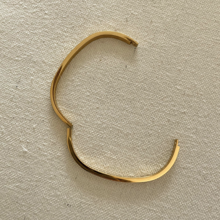 Gold + Silver Simple Bangle Bracelet