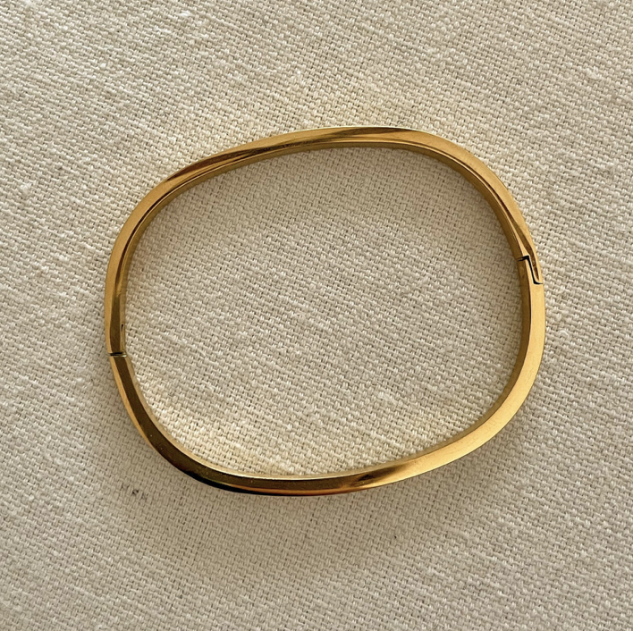 Gold + Silver Simple Bangle Bracelet