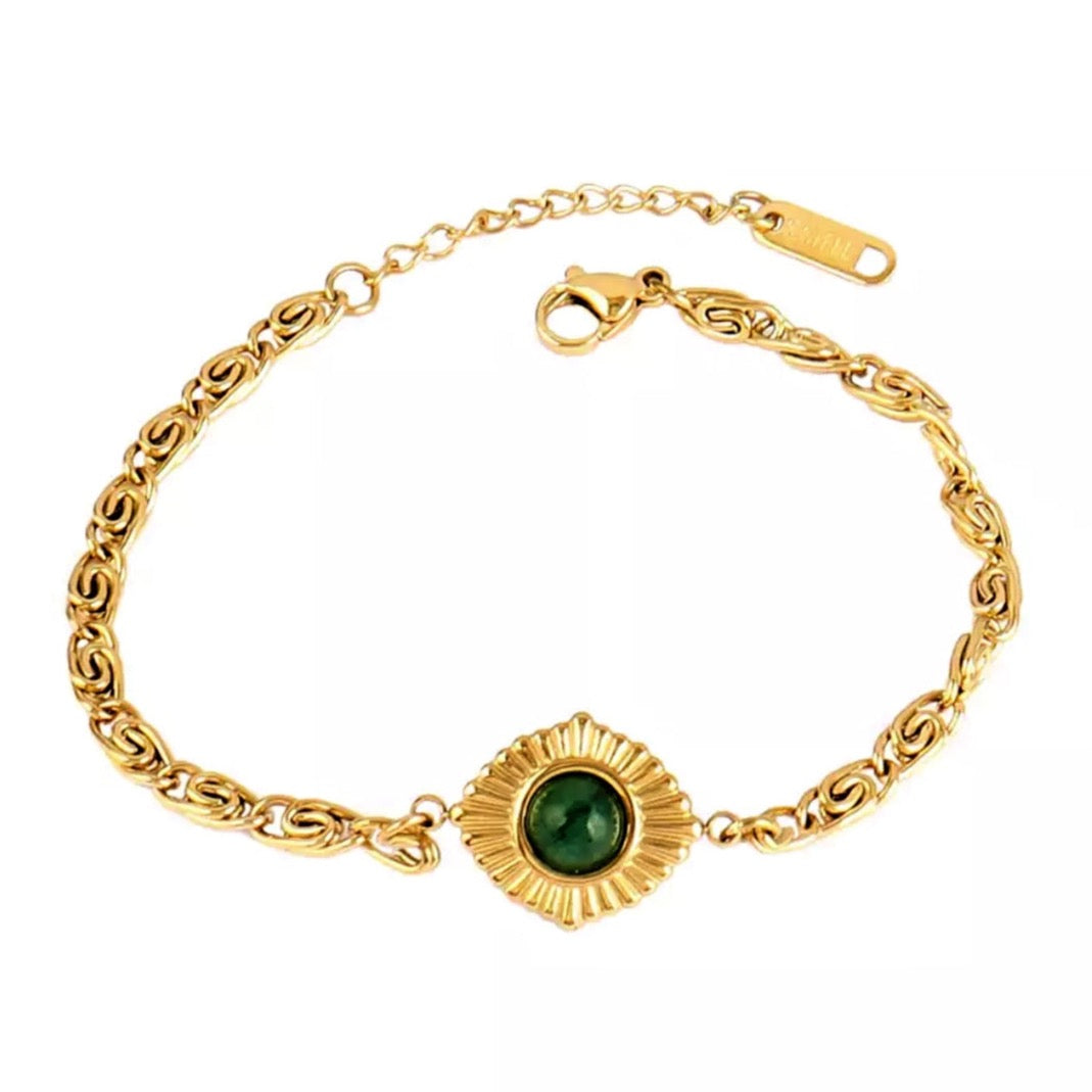 Gold + Green Bracelet