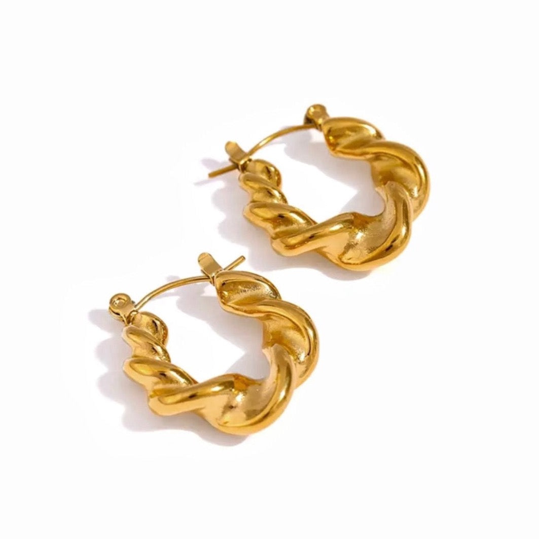 GOLD TWISTED HOOPS