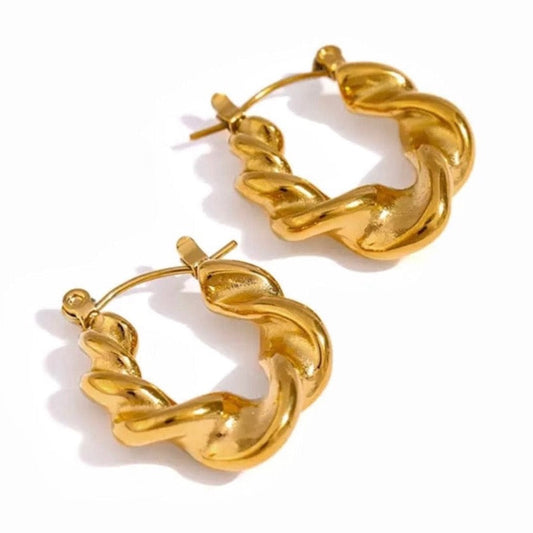 GOLD TWISTED HOOPS